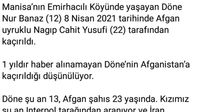 Kaçırılan Bir Türk Kızı Daha?