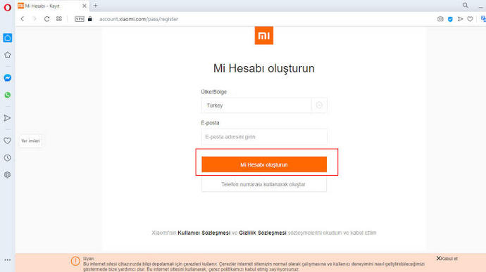 Mi Cloud hesabı nasıl oluşturulur?