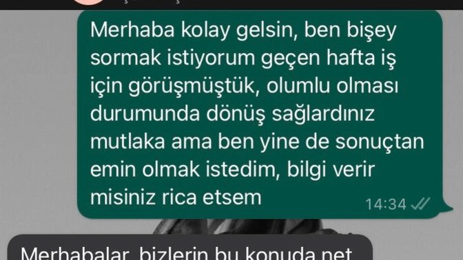 Bu mesaja göre, her an işe alınabilir miyim yoksa olumsuz mudur? (Resimli)?