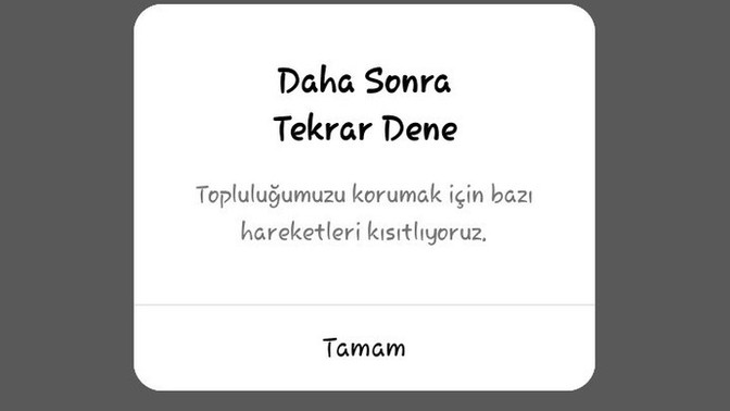 İnstagramda böyle bir durumla karşılaştım?