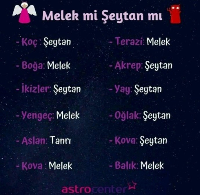 Burcuna göre melek misin şeytan mı?