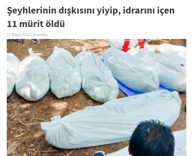 Şeyhlerinin idrarını içip, dışkısını yiyen müritler öldü! Bu nasıl bir sapkınlık?
