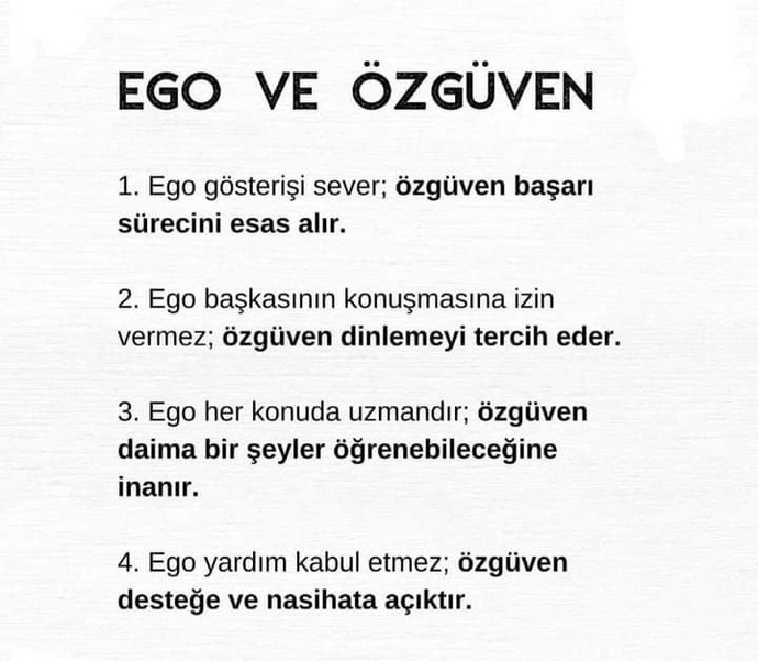 Dürüst olmak gerekirse yüzde kaç egolusun?