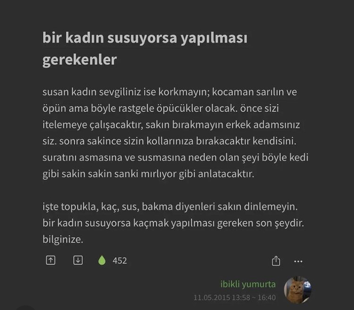 Bir kadın susuyorsa ne yapılması gerekir?