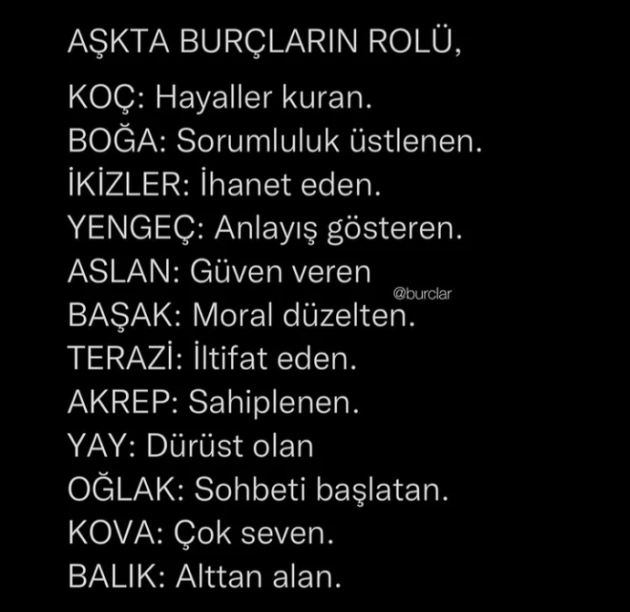 Aşkta senin rolün ney?