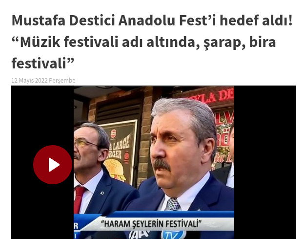 Mustafa Destici, Müzik festivali adı altında şarap ve bira festivali yapılıyor. dedi. Siz ne düşünüyorsunuz?