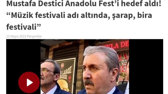 Mustafa Destici, "Müzik festivali adı altında şarap ve bira festivali yapılıyor." dedi. Siz ne düşünüyorsunuz?