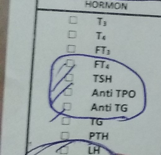 Tiroid için doktor neden en üsttekileri yazmamis olabilir?