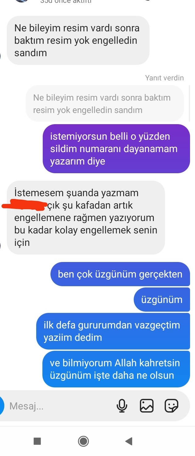 Ayrıldığım sevgilimle yazdım resimli bakın?