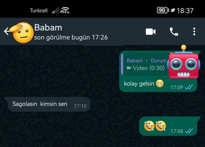 Babanızın en son attığı mesaj ne?