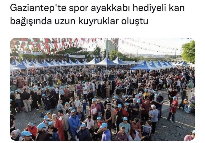 Siz de hediye spor ayakkabı için kan bağışı yapar mısınız?