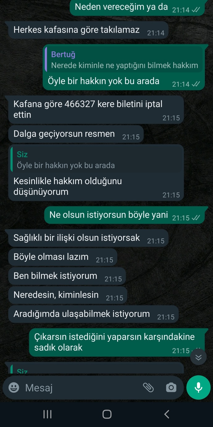 İlişkide birine sürekli hesap vermek haber vermek şart mı?