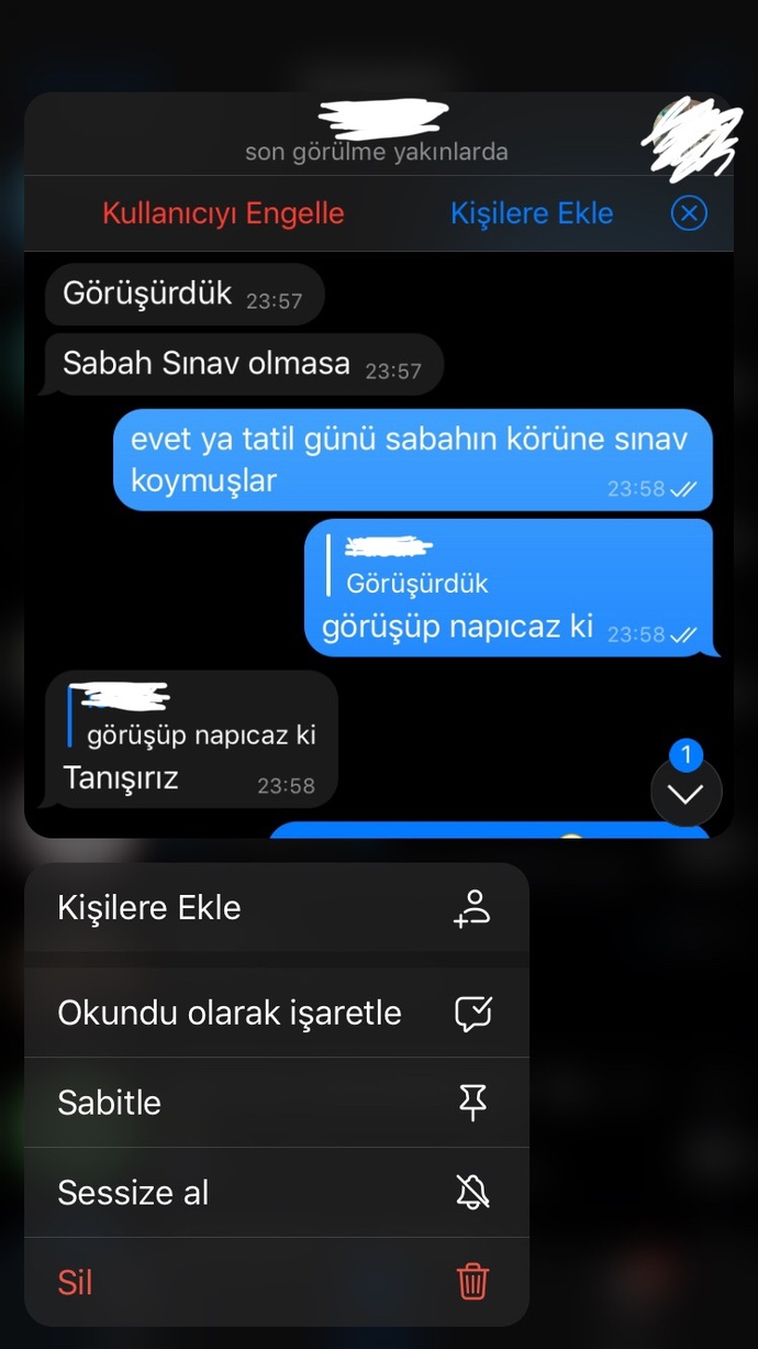İyi geceler mesajına tamam yazan erkek?