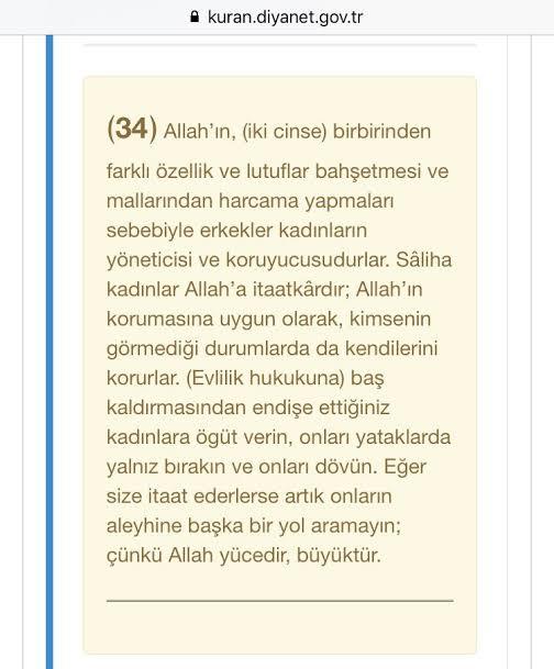 Allah burada kadınları dövün diyor dimi?