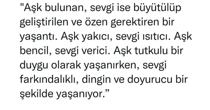 Size göre aşk ve sevgi arasındaki fark nedir?
