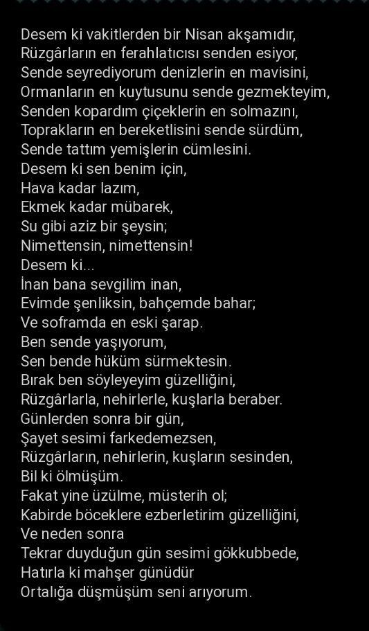 Şiir sever bir yönün var mı?