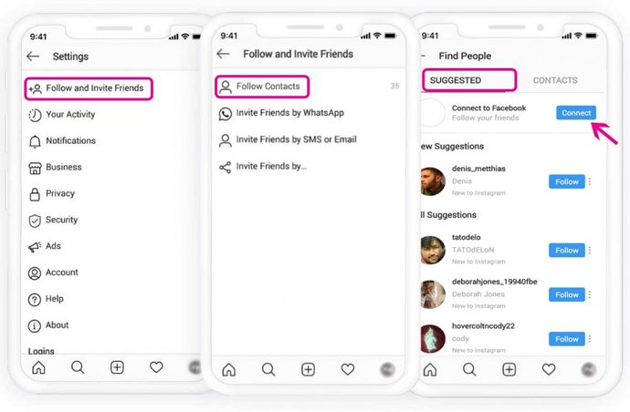 Facebooktaki arkadaşlarımın instagramlarına nasıl ulaşabilirim?