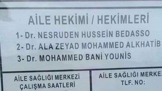 Sizin aile hekiminiz hangi mülteci?