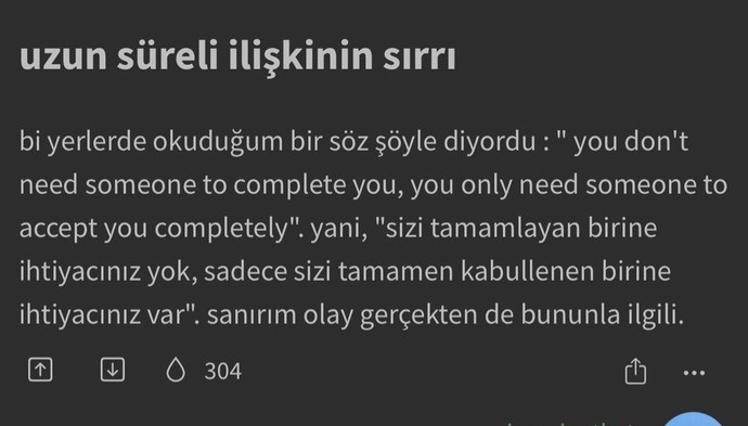 Sizi tamamlayan birine mi yoksa sizi kabullenen birine mi ihtiyacınız var?