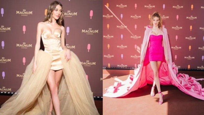 Dilan Çiçek Deniz'in Cannes'da giydiği elbiselerden hangisi daha çok yakışmış?