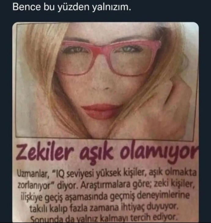 Zekiler aşık olamıyor mu gerçekten 🥺?