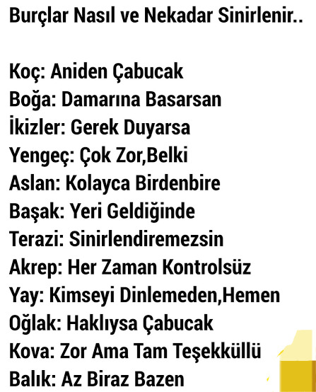Burçların siniri nasıldır?
