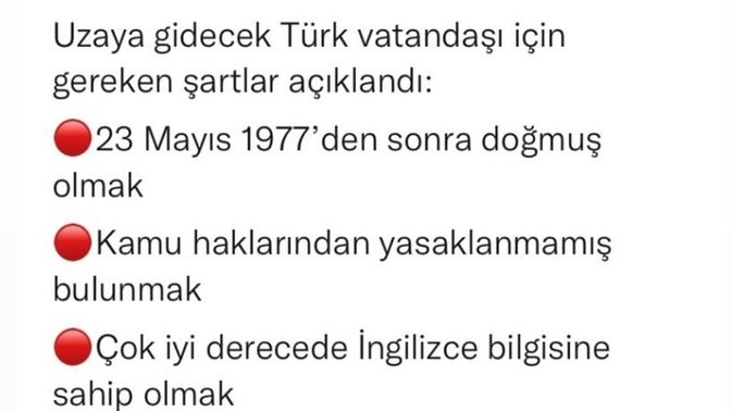 Uzaya gönderilecekler için şartlar belli oldu Uzaya gitmek ister misiniz?