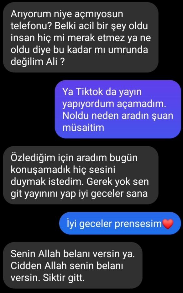 2 senedir beraber olduğum sevgilim ile kavga ettik! Sizce kim haklı arkadaşlar?
