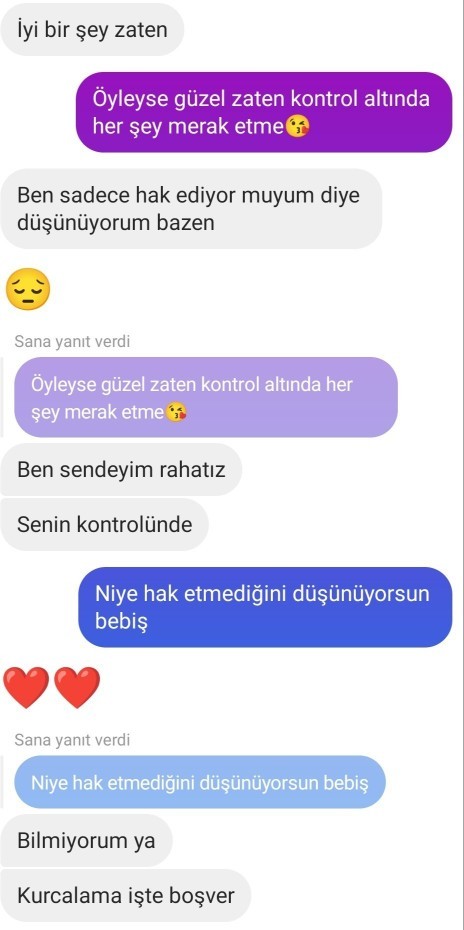 Böyle bir şeyler yazdı bana iyi mi kötü mü bilmiyorum?