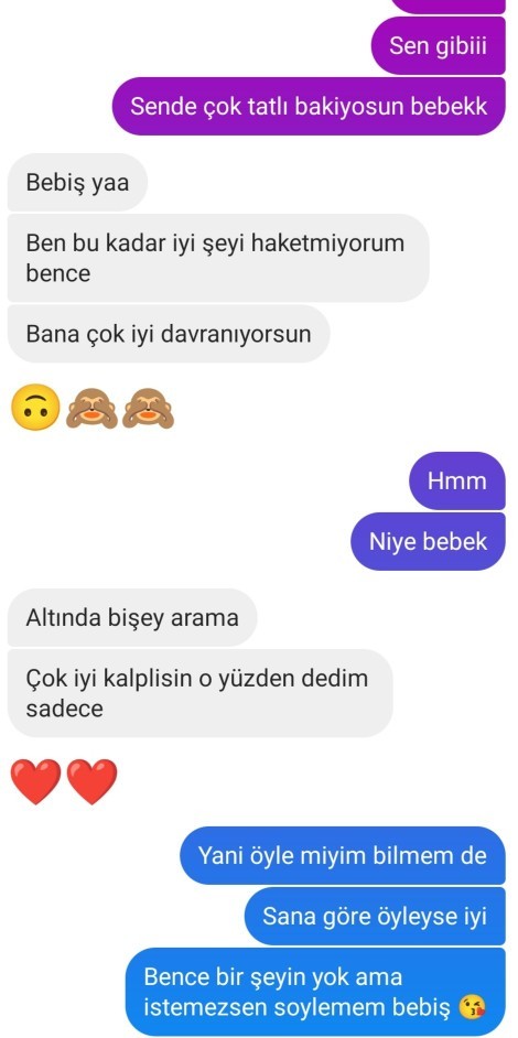 Böyle bir şeyler yazdı bana iyi mi kötü mü bilmiyorum?