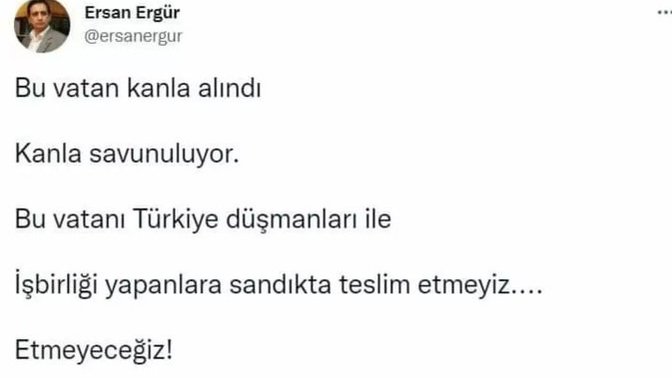 SADAT'ın kurucularından Ersan Ergür Sosyal medya hesabından paylaştığı ifade hakkında ne düşünüyorsunuz?