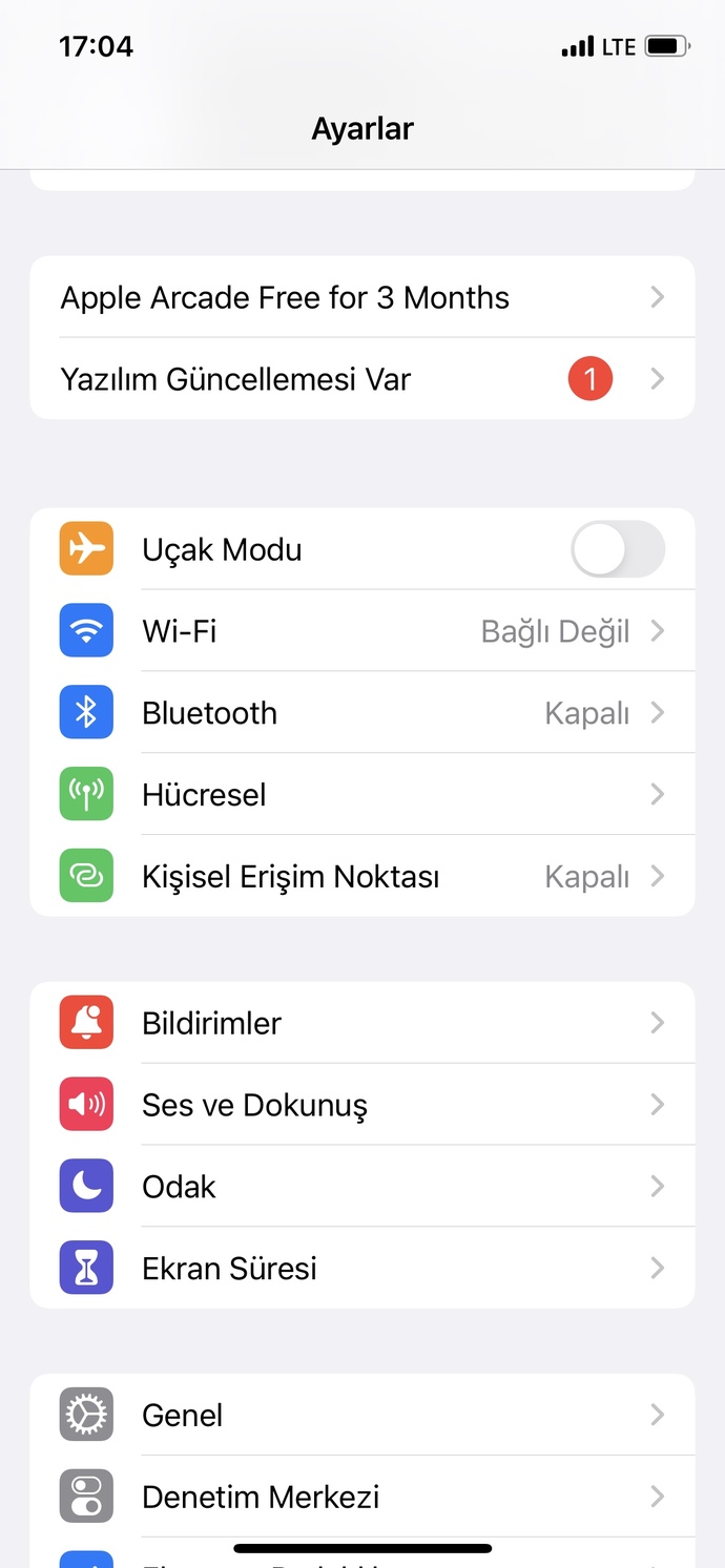 Yazılım güncellemesi bildirimini nasıl kapatabilirim?