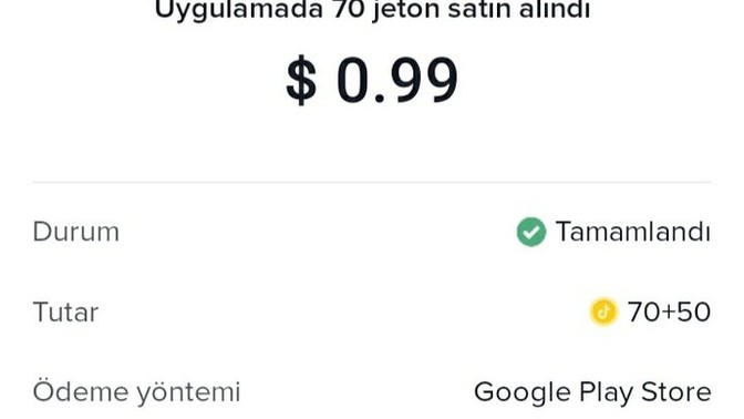 Yanlışlıkla tiktokta jeton aldım napıcam?