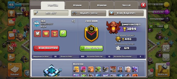 Clash of Clans oyununda ulaşabildiğiniz en yüksek lig nedir?