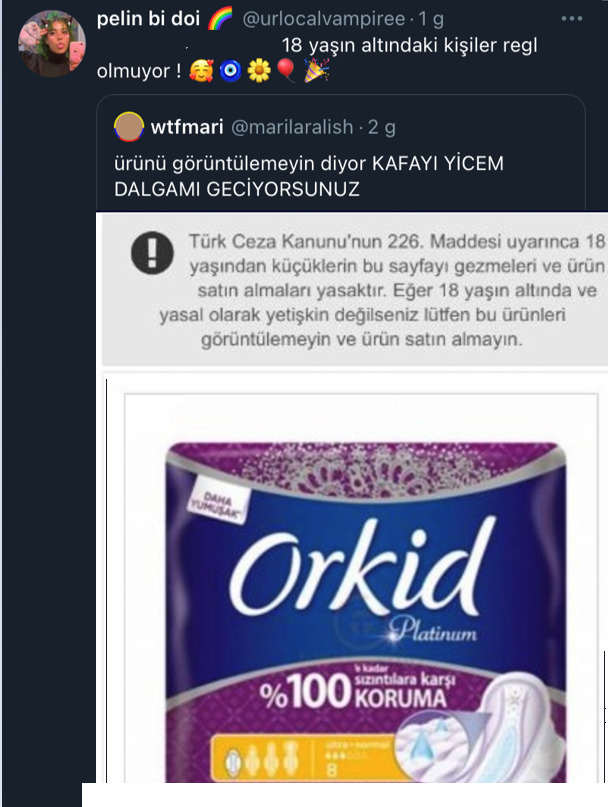 18 yaşın altındaki kızlar ped alamaz mı?
