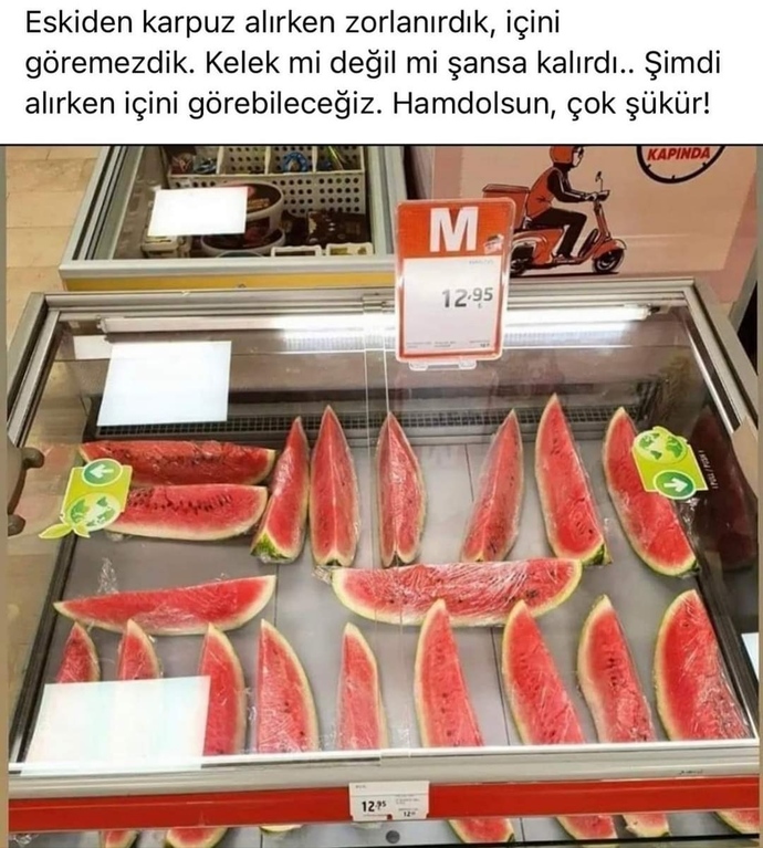 Karpuz sever misiniz? Ayrıca çabuk benim minik belki Diyarbakır belki Adana olabilecek karpuzuma bakar mısınız?