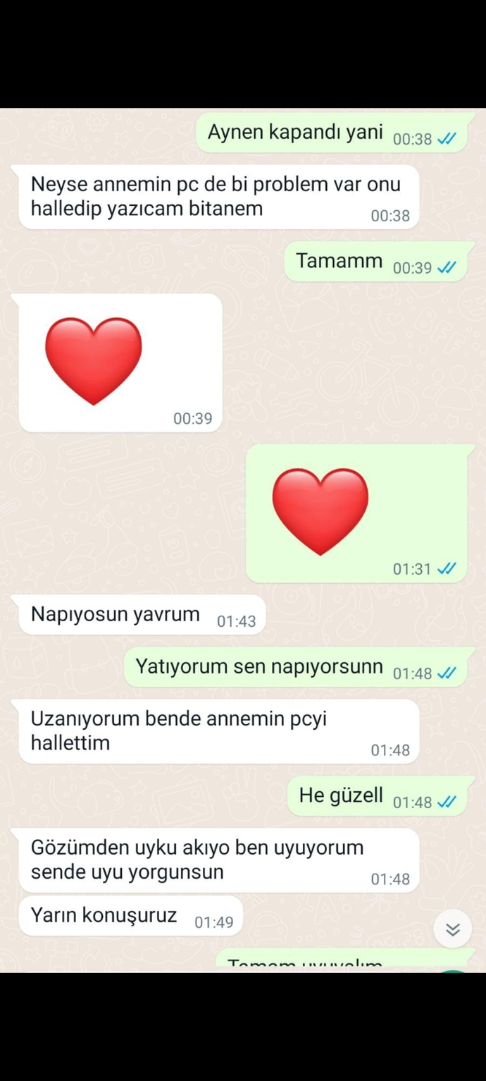 Bu konuşmada Bi soğukluk yok mu 1 saat yazmasını bekledim uyumadım uykum olduğu halde o direkt uyuyorum yazdı ne düşünüyorsunuz?