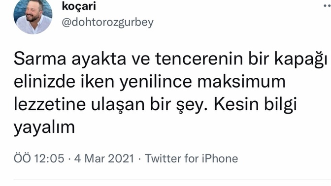 Sarmayı elle mi yersiniz, çatalla mı?