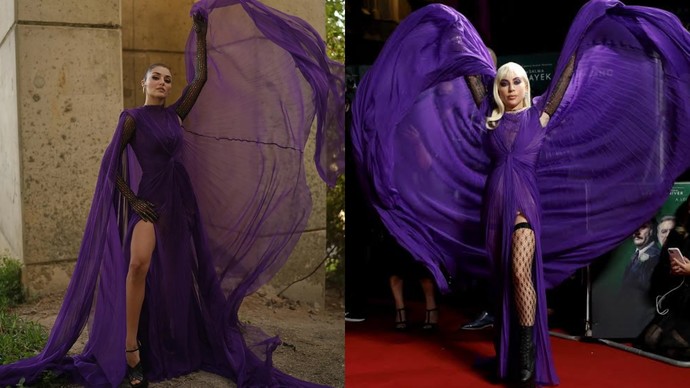Elbise Hande Erçele mi, Lady Gagaya mı daha çok yakışmış?