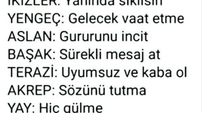 Burçları kaybetmek istiyorsan ne yaparsınız?