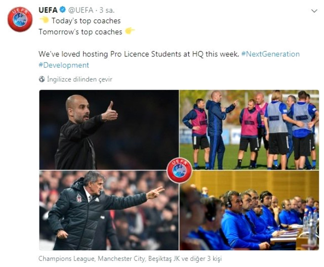 UEFAdan Şenol Güneş paylaşımı