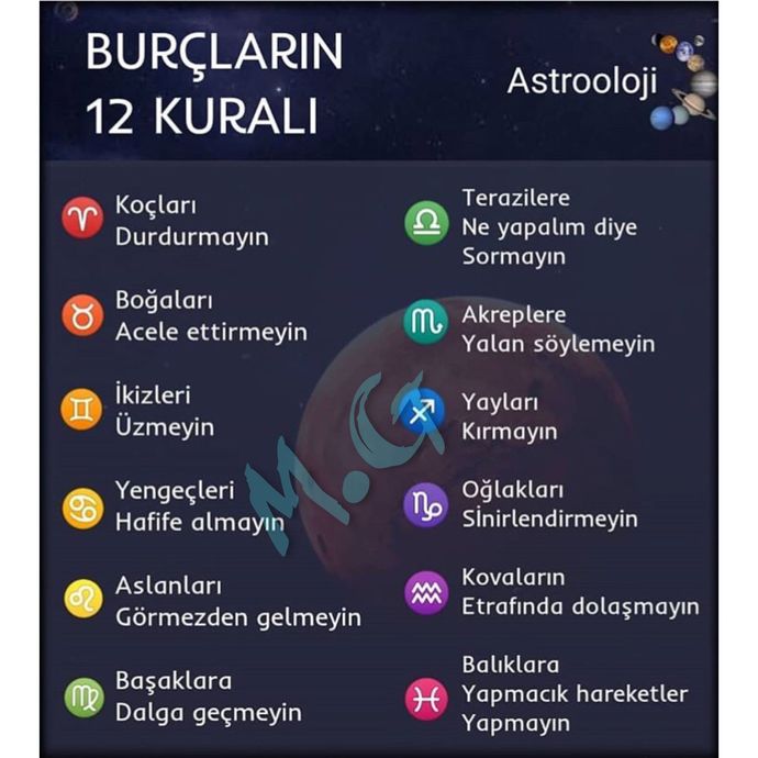 Burçların 12 kuralı nedir?