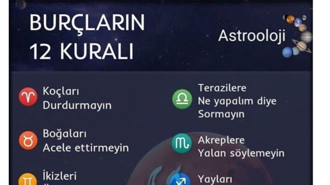 Burçların 12 kuralı nedir?