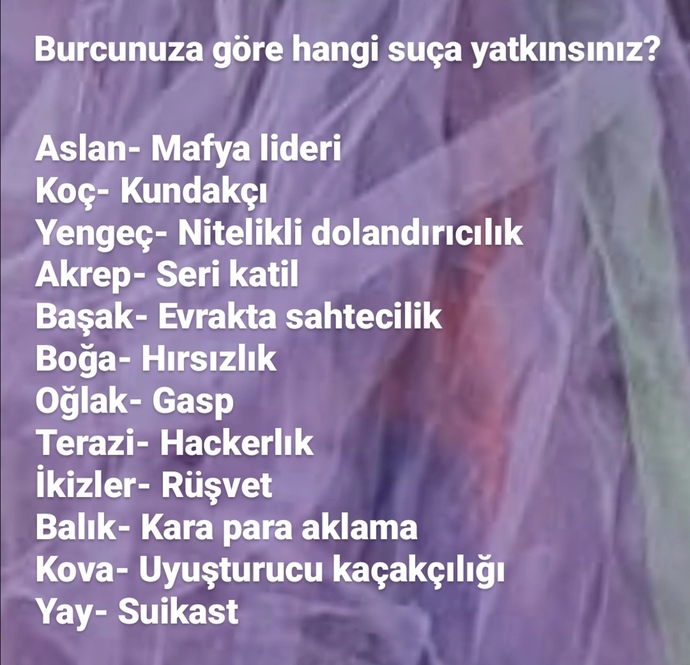 Burcunuza göre hangi suça yatkınsınız?