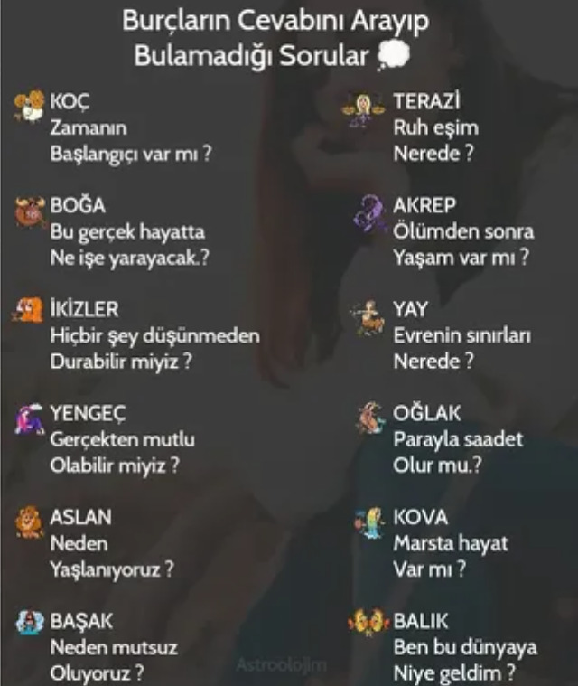 Burcuna göre hangi sorunun cevabını merak ediyorsun?