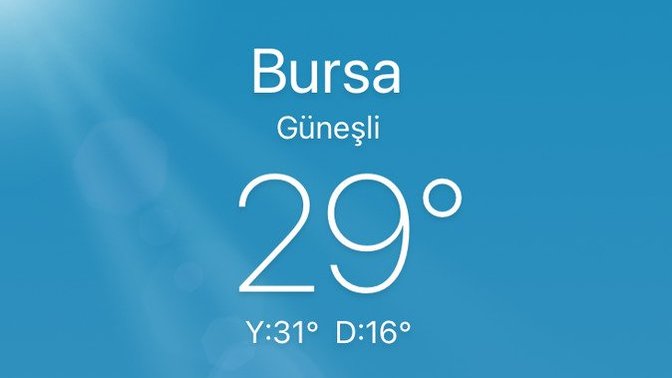Şehriniz kaç derece bugün?