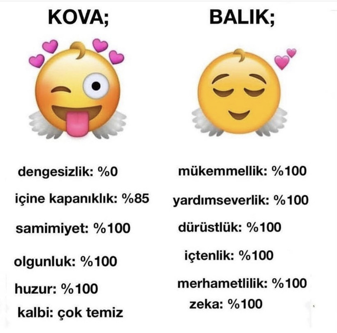 Burcuna göre yüzdelerin nedir 😃?