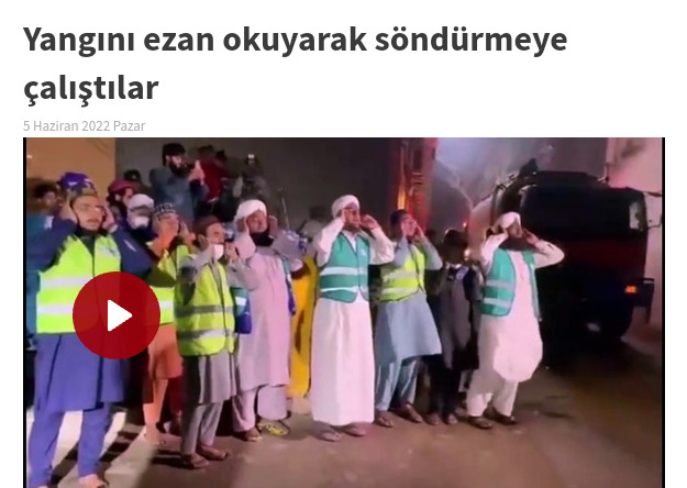 Ezan, duâ, tekbir ve salavatla ile yangın söner mi?