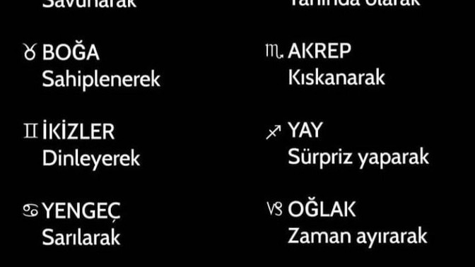 Burcuna göre sevgini nasıl gösterirsin?