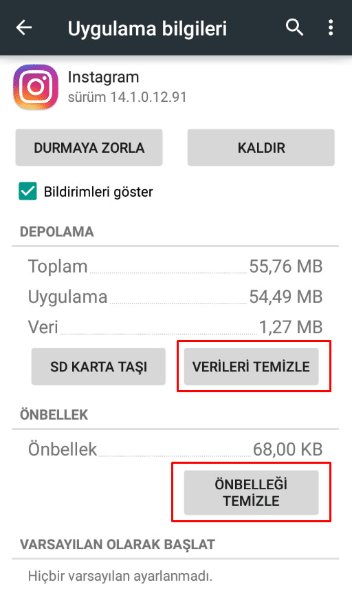 Instagram Önbellek Temizleme